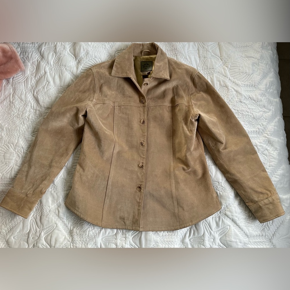 Vintage A.M.I Beige Leather Jacket size M